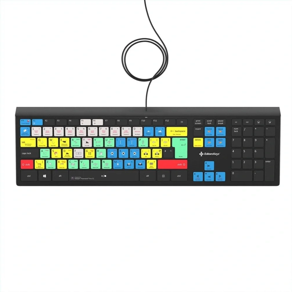 EditorsKeys ADOBE PREMIERE PRO KEYBOARD - BACKLIT - FOR MAC OR PC